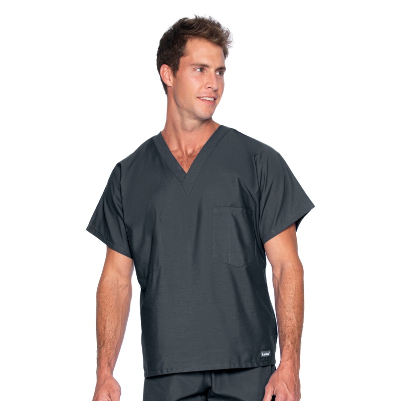 Unisex Reversible 1-Pocket V-Neck Top - 7502 - Graphite