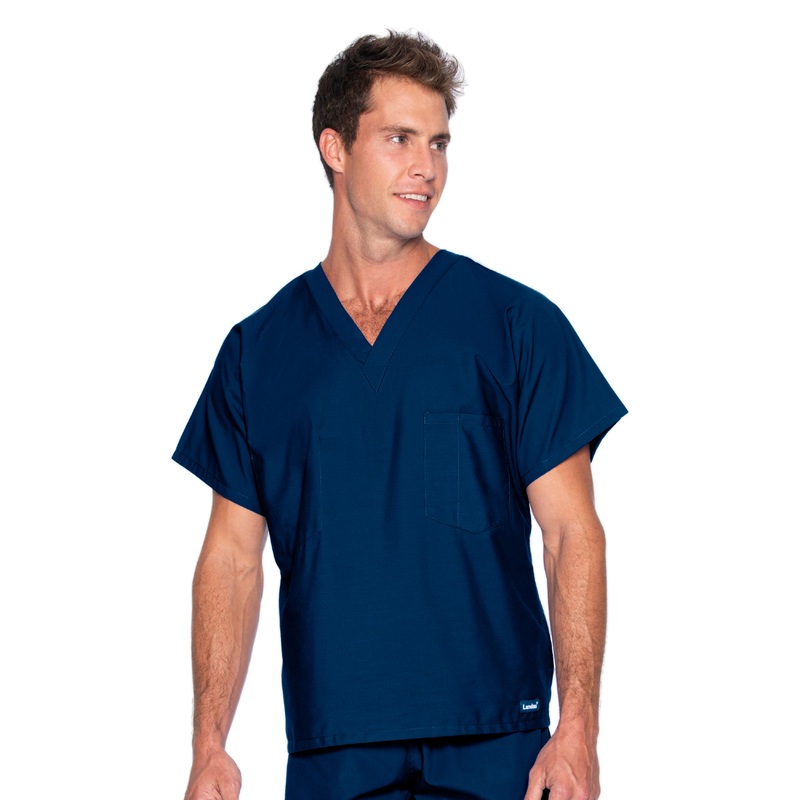 Unisex Reversible 1-Pocket V-Neck Top - 7502 - Navy