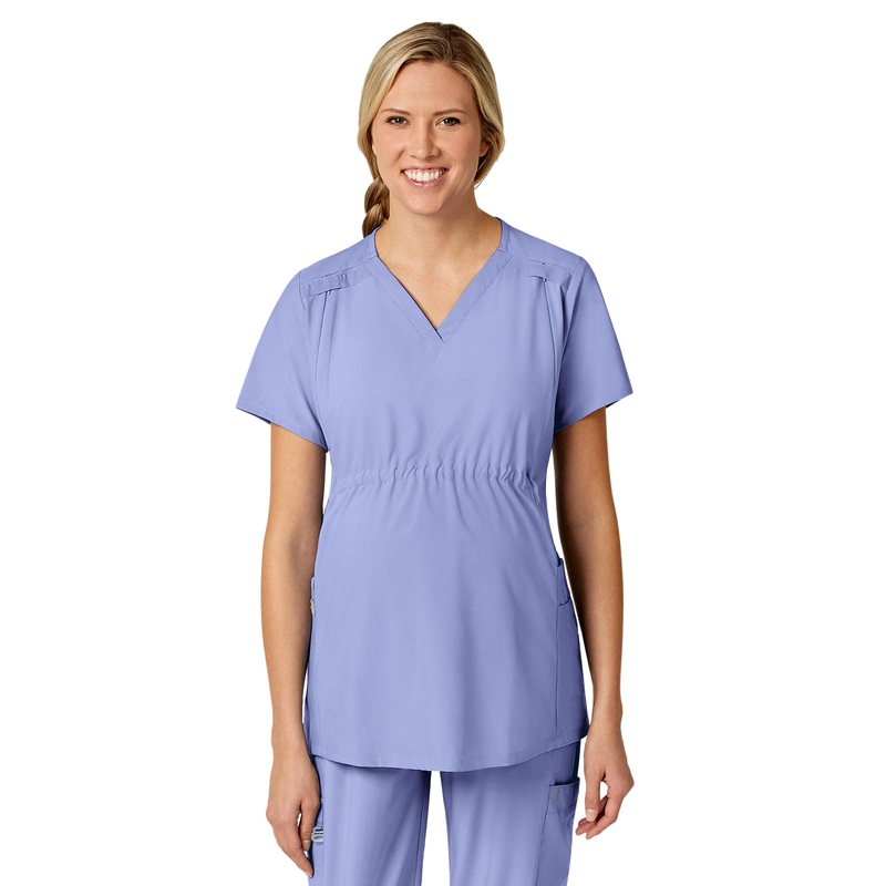 Women's Five-Pocket Maternity Top - 4555 - Ceil Blue