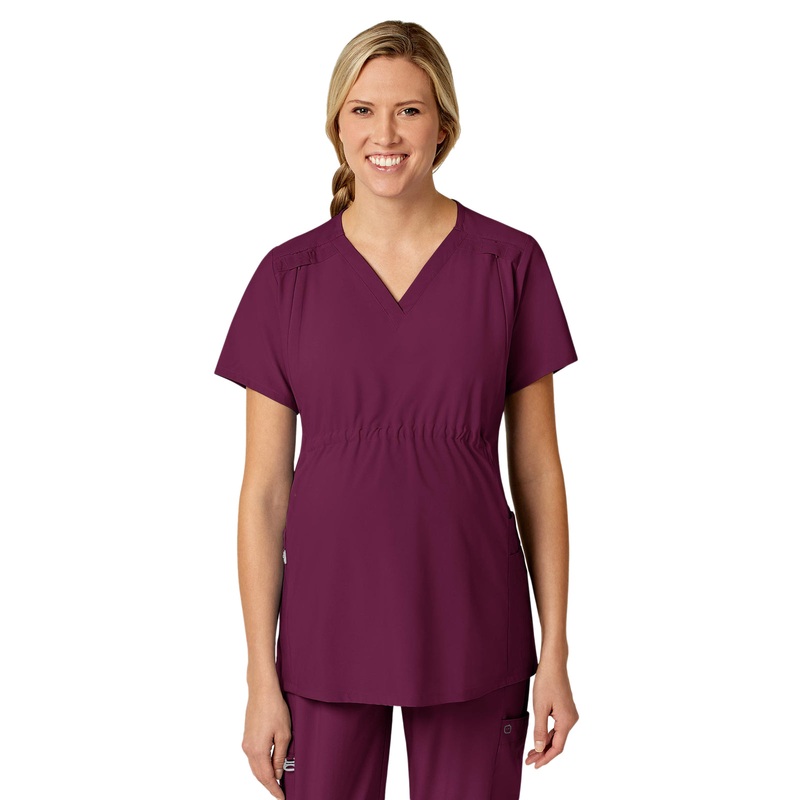 Women's Five-Pocket Maternity Top - 4555 - Wine