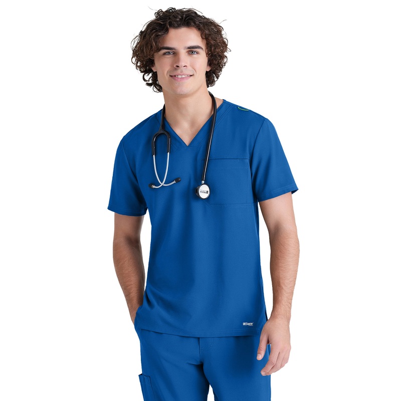Men's Piped V-Neck Journey Top - GSST179 - New Royal