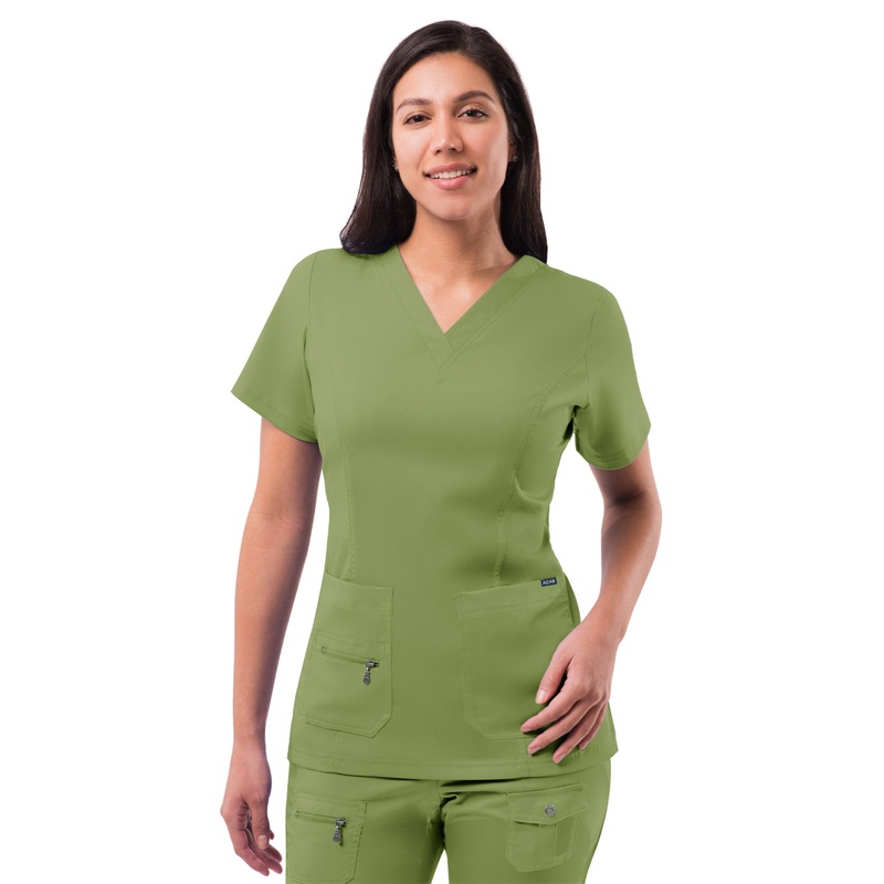 Women's V-Neck Elevated Top - P4212 - Spring Leaf