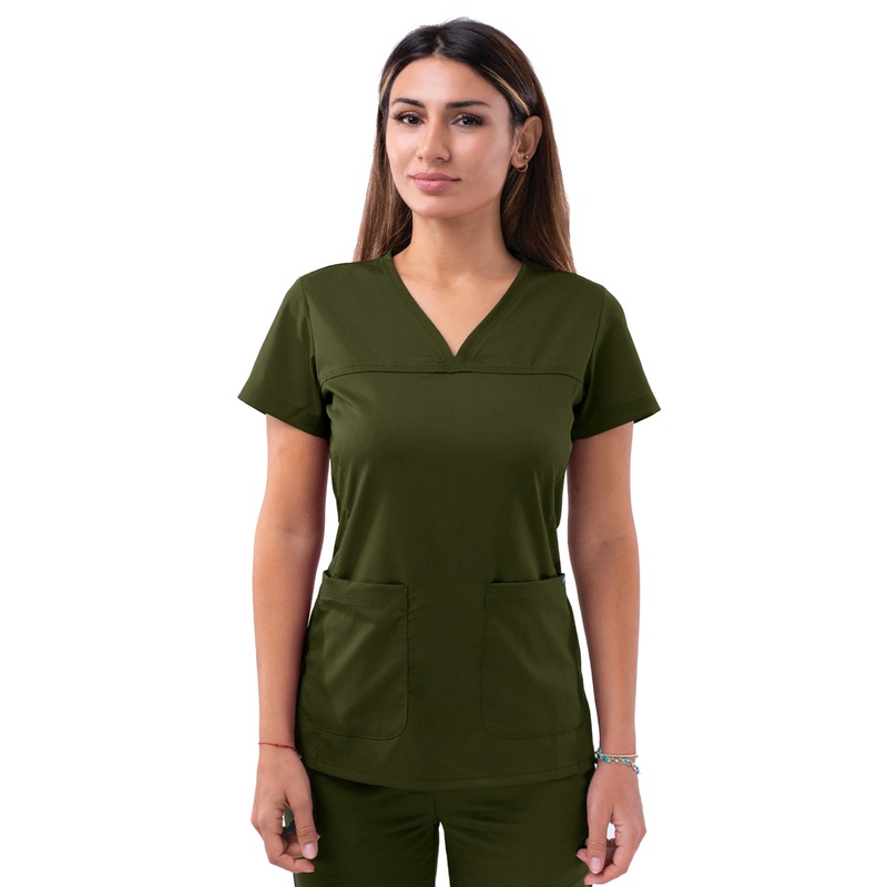 Women's V-Neck Sweetheart Top - P4210 - Olive
