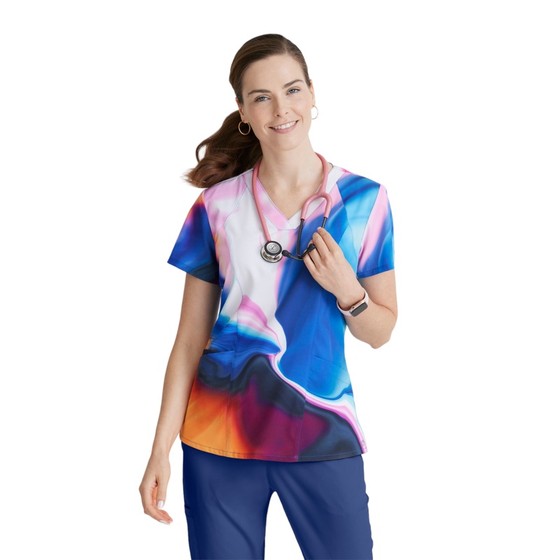 Women's V-Neck Thrive Top - 5107 - Shimmering Skies
