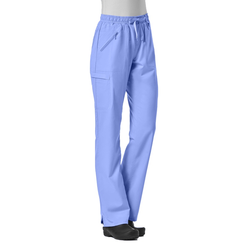 Women's Six-Pocket Full Elastic Pant - 7308 - Ceil Blue