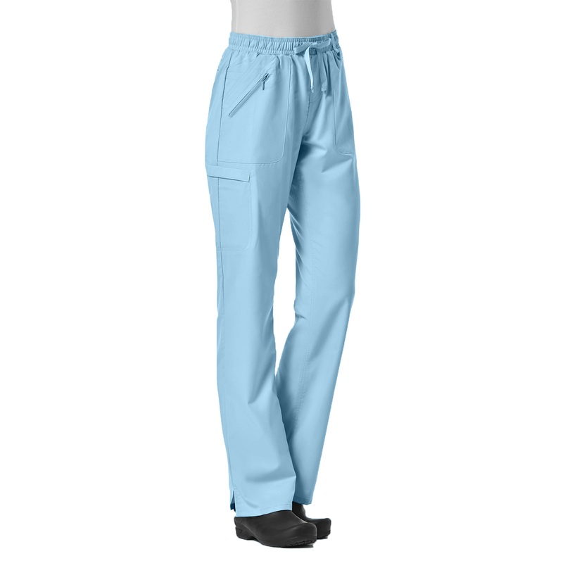 Women's Six-Pocket Full Elastic Pant - 7308 - Sky Blue