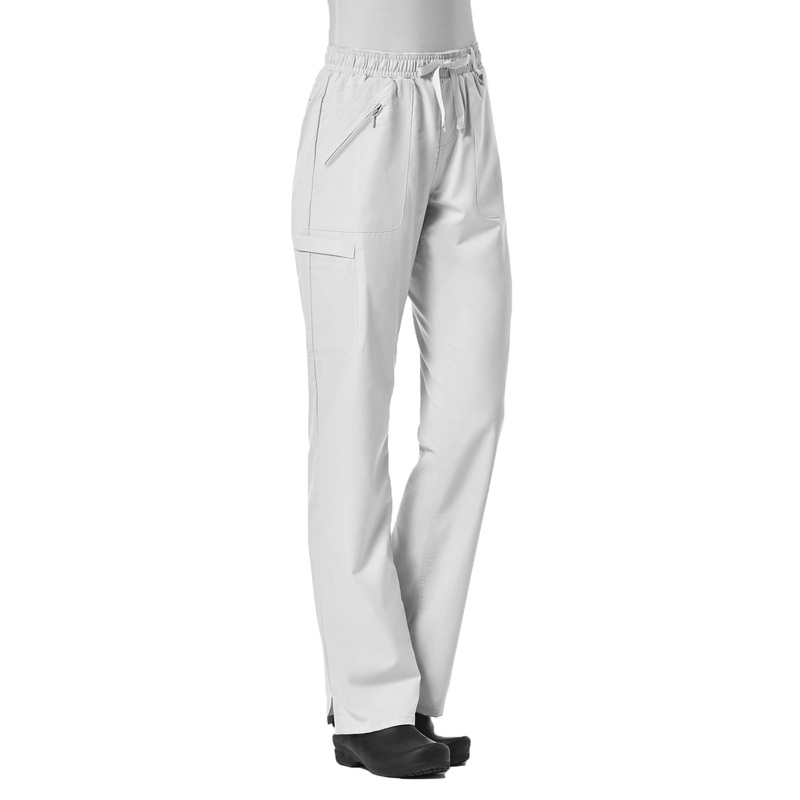 Women's Six-Pocket Full Elastic Pant - 7308 - White