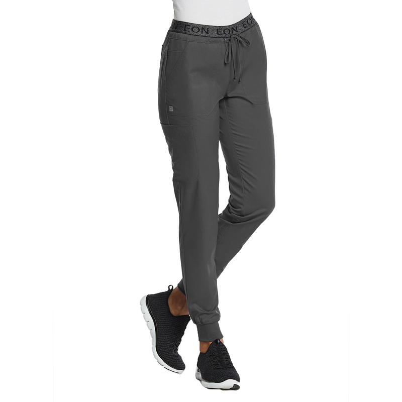 Women's Six-Pocket Full Elastic Pant - 7378 - Charcoal