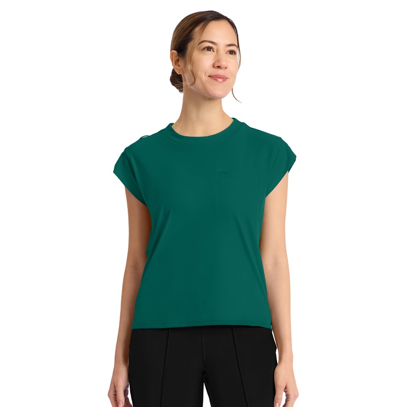 Women's 1-Pocket Crew Neck Top - CK936 - Hunter