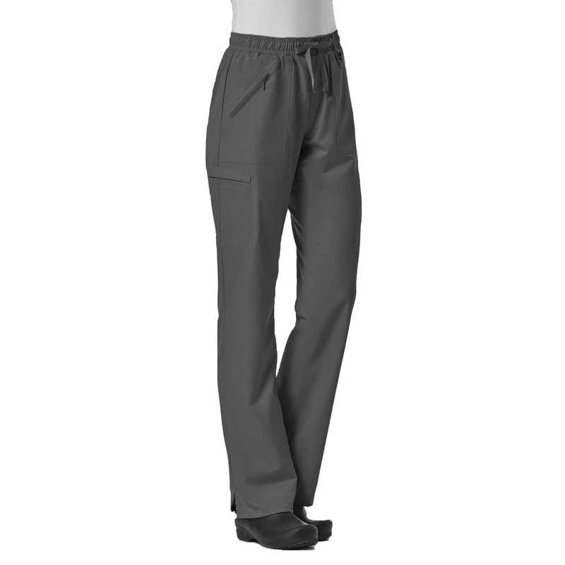 Women's Six-Pocket Full Elastic Pant - 7308 - Charcoal