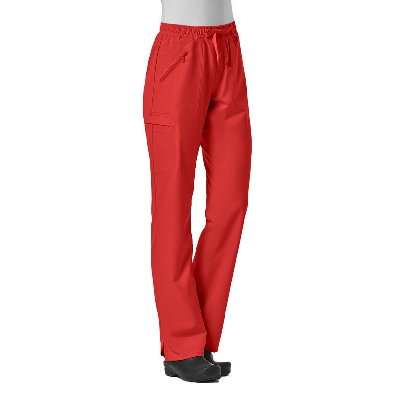 Women's Six-Pocket Full Elastic Pant - 7308 - Red