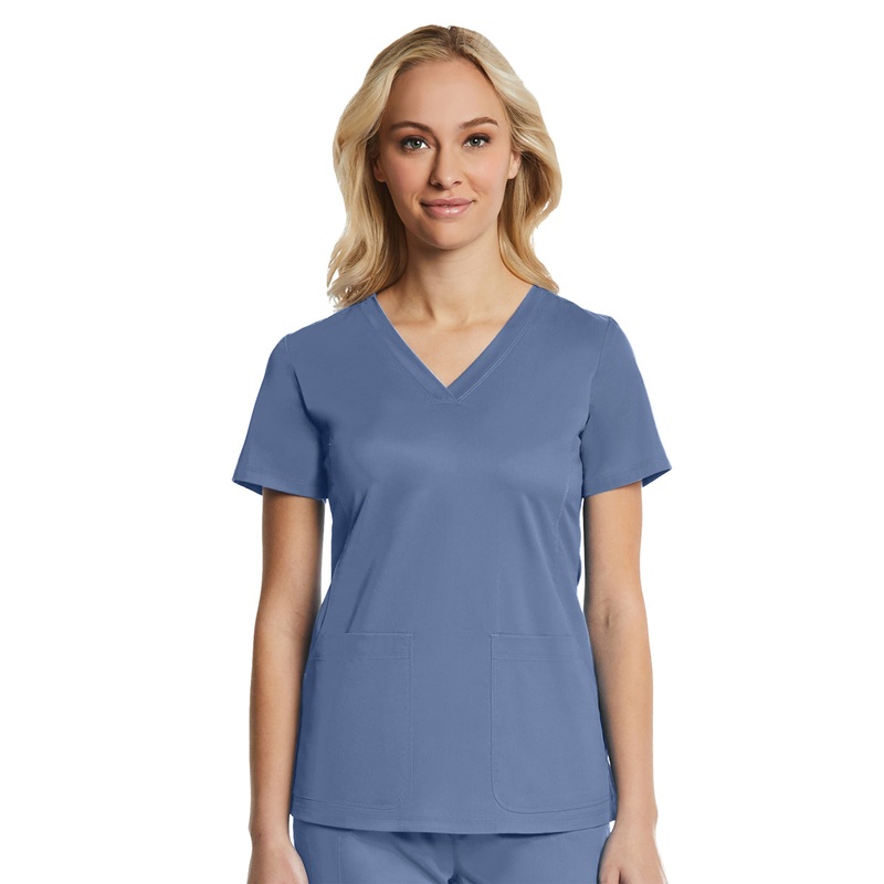 Women's Four-Pocket V-Neck Top - 1768 - Infinity Blue