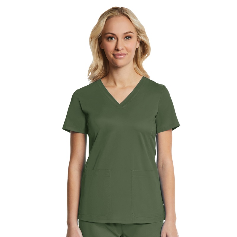 Women's Four-Pocket V-Neck Top - 1768 - Olive