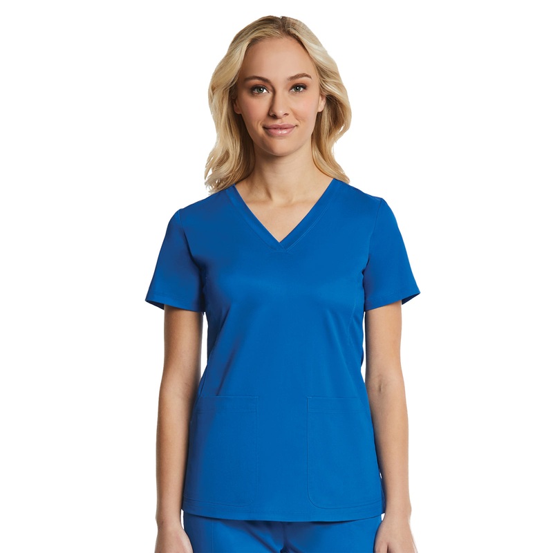 Women's Four-Pocket V-Neck Top - 1768 - Royal Blue