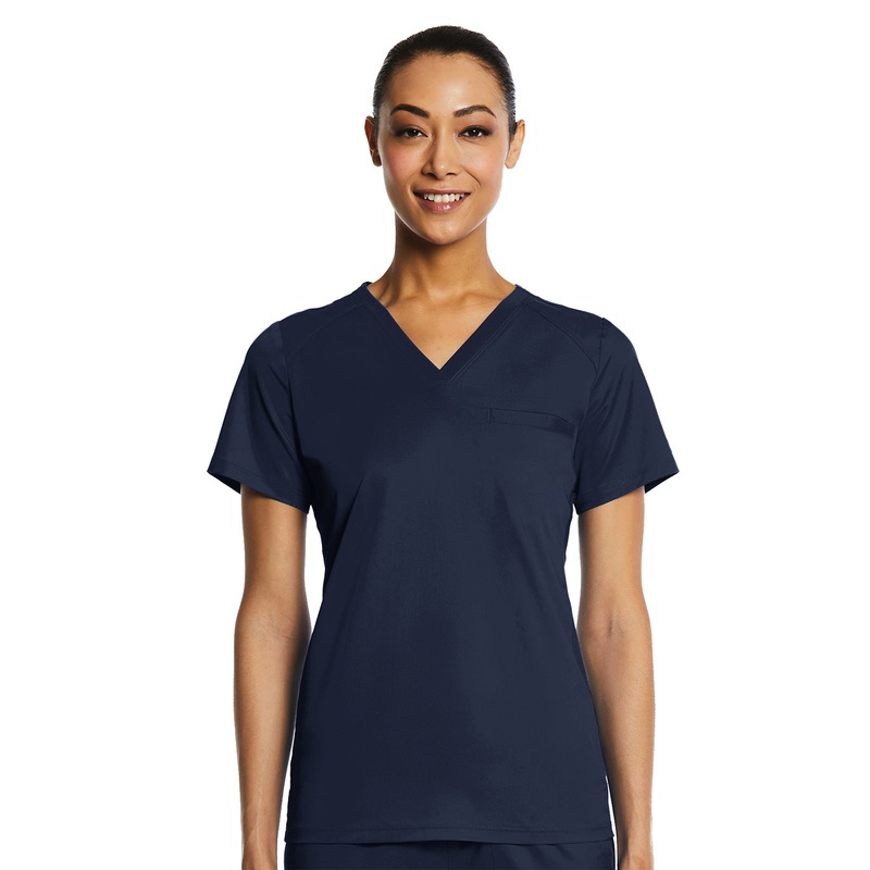 Women's One-Pocket V-Neck Top - 1778 - Navy