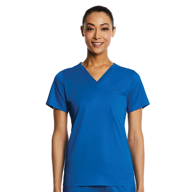 Women's One-Pocket V-Neck Top - 1778 - Royal Blue