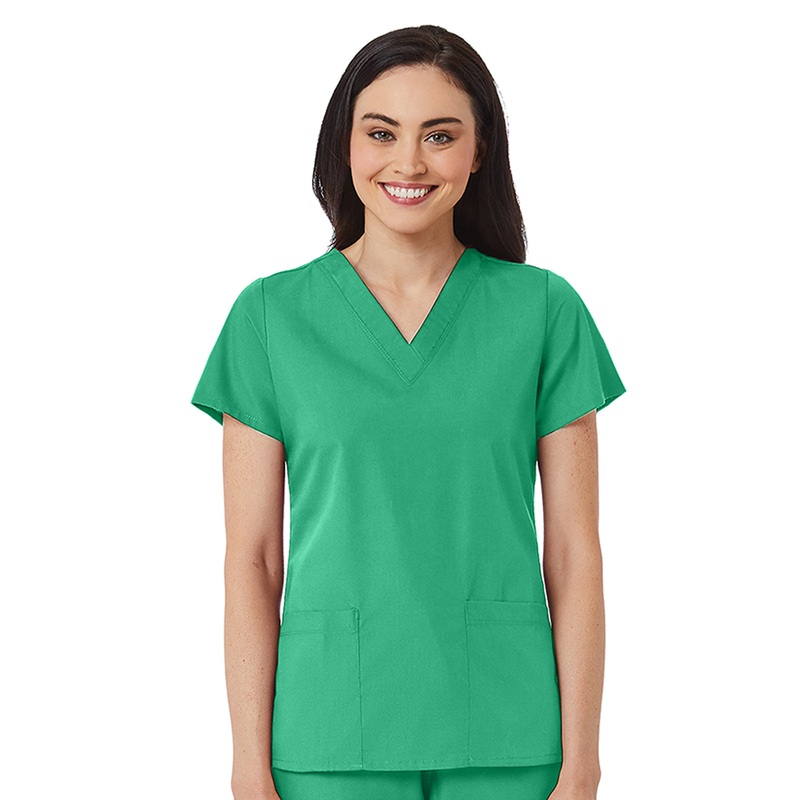 Women's V-Neck Two Pocket Top - 1716 - Surgical Green