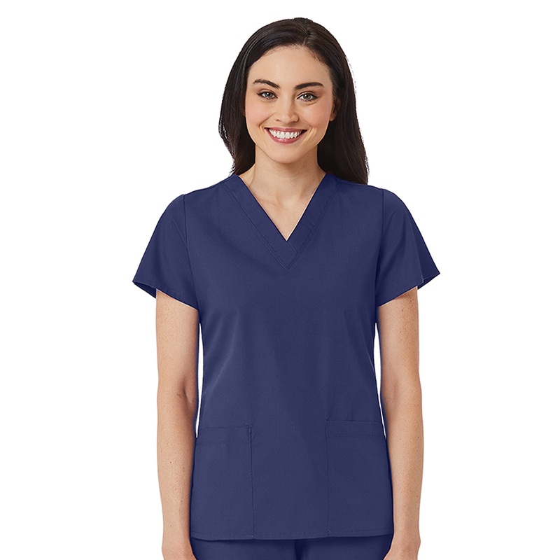 Women's V-Neck Two Pocket Top - 1716 - True Navy