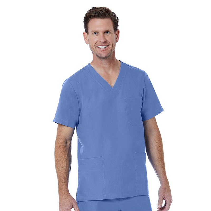 Men's 3-Pocket V-Neck Top - 5206 - Ceil Blue