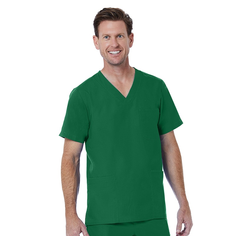 Men's 3-Pocket V-Neck Top - 5206 - Hunter Green