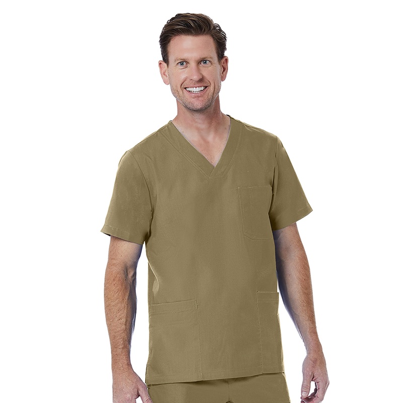 Men's 3-Pocket V-Neck Top - 5206 - Khaki