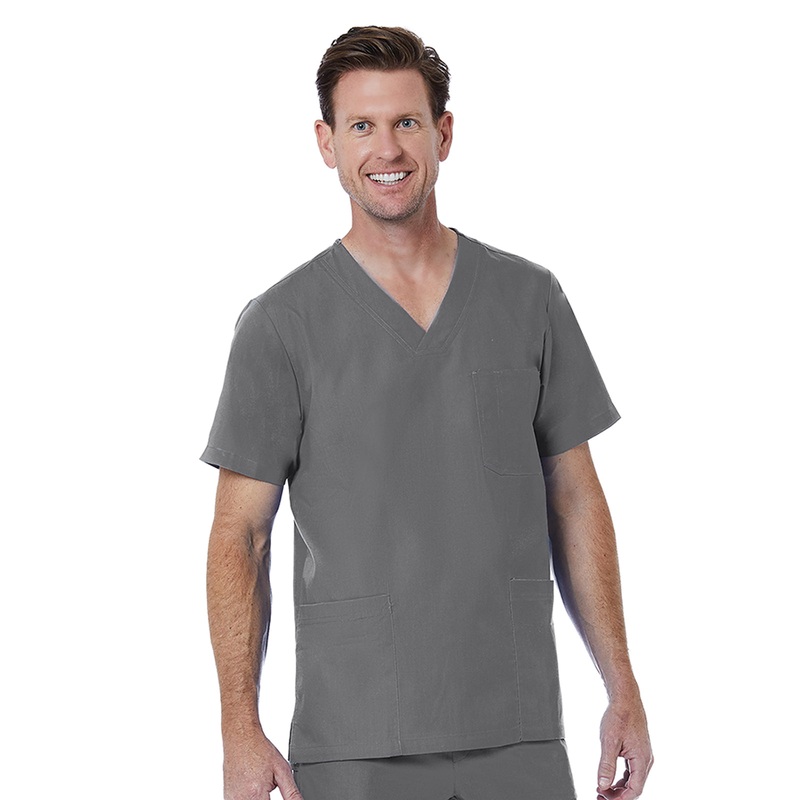 Men's 3-Pocket V-Neck Top - 5206 - Pewter