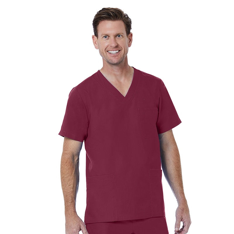 Men's 3-Pocket V-Neck Top - 5206 - Wine