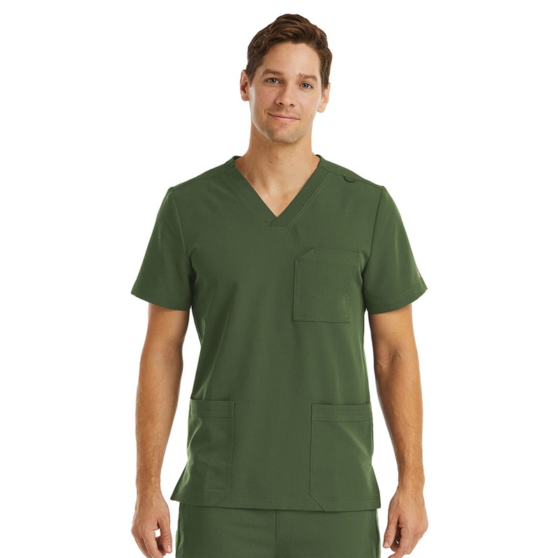 Men's V-Neck Top - 5902 - Olive