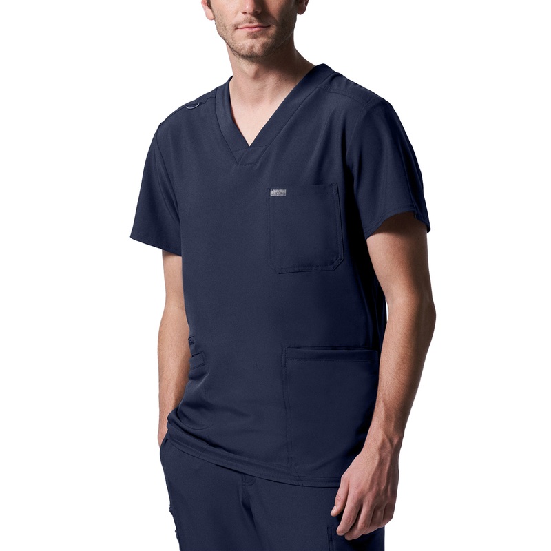 Men's 4-Pocket Back Yoke V-Neck Top - LT110 - Navy