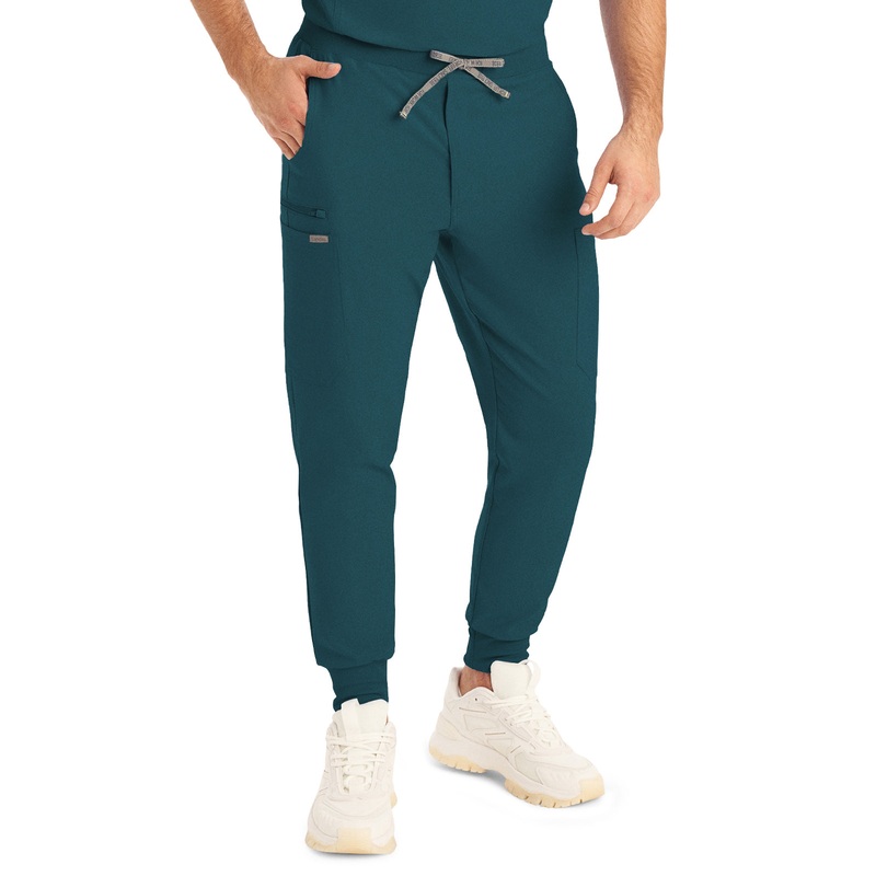 Men's 7-Pocket Mid-Rise Triple-Elastic Waist Jogger Pant - LB409 - Caribbean