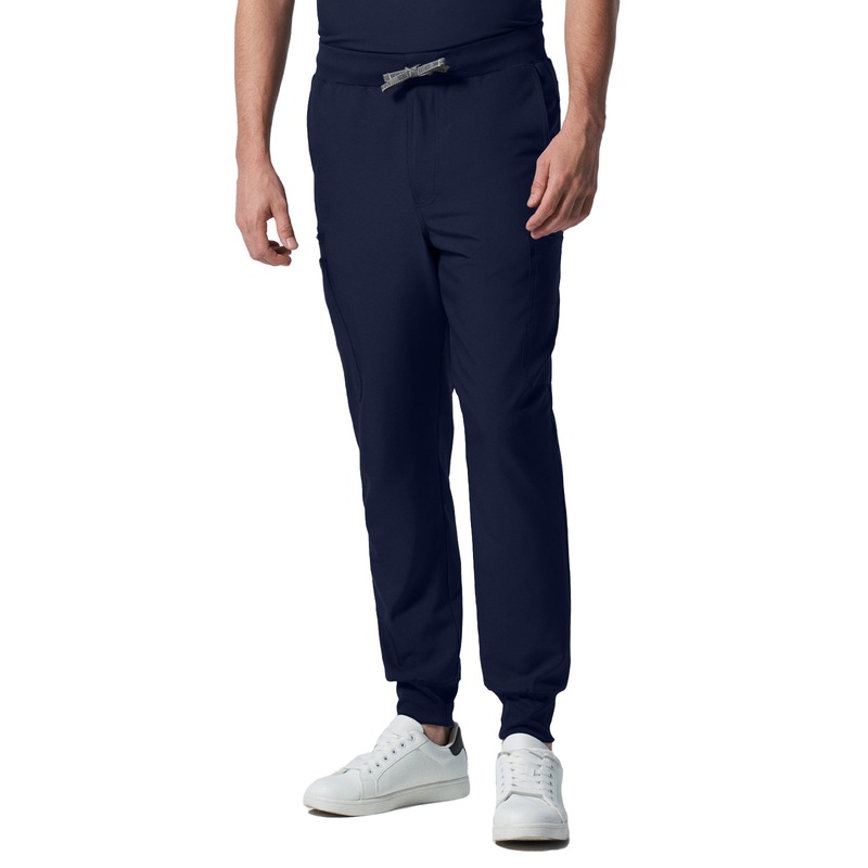 Men's 7-Pocket Mid-Rise Triple-Elastic Waist Jogger Pant - LB409 - Navy