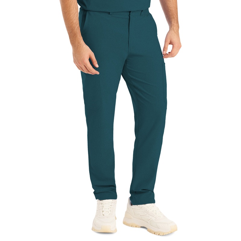 Men's 8-Pocket Mid-Rise Rib-Knit Elastic Waist Cargo Pant - LB410 - Caribbean