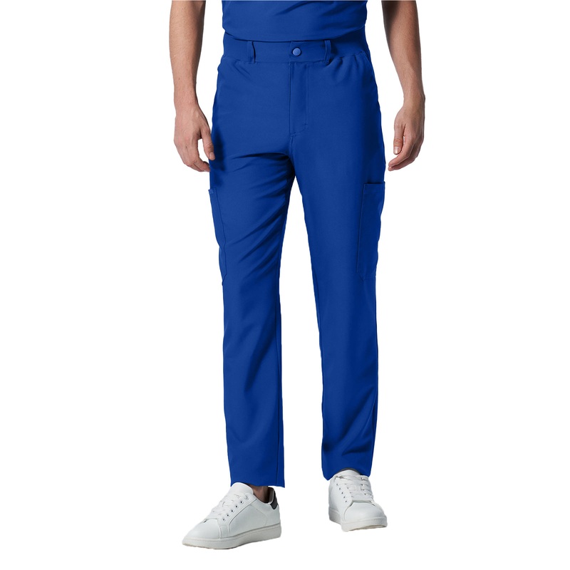 Men's 8-Pocket Mid-Rise Rib-Knit Elastic Waist Cargo Pant - LB410 - Galaxy