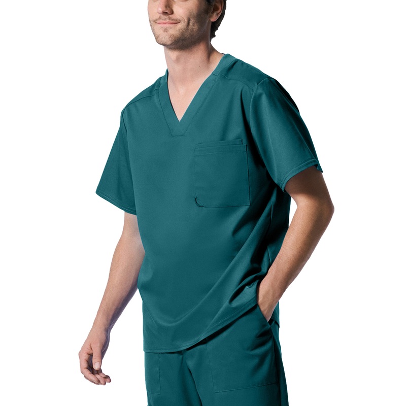 Men's 2-Pocket Tuckable V-Neck Top - LT108 - Caribbean