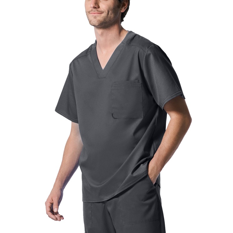 Men's 2-Pocket Tuckable V-Neck Top - LT108 - Graphite