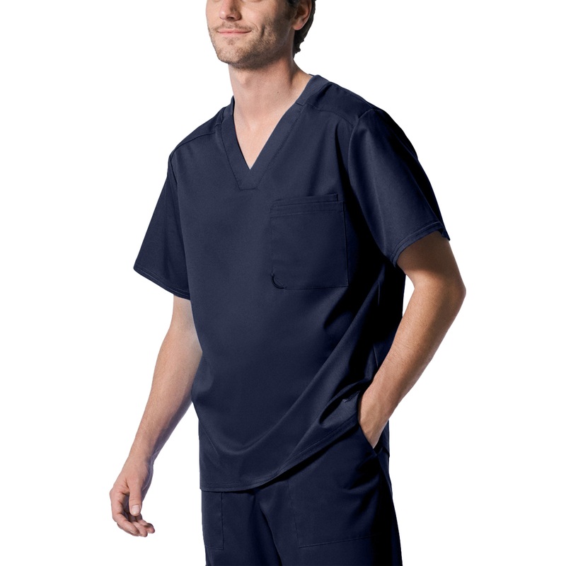 Men's 2-Pocket Tuckable V-Neck Top - LT108 - True Navy