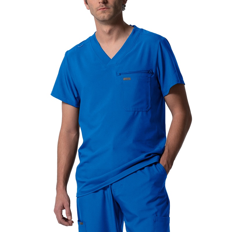 Men's 2-Pocket Tuckable V-Neck Top - LT111 - Royal