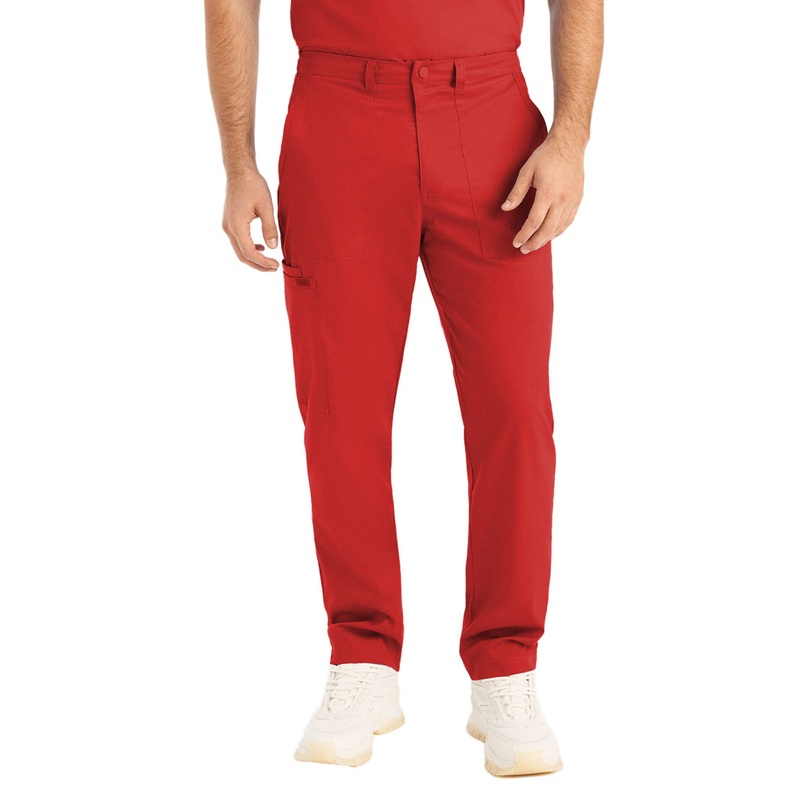 Men's 6-Pocket Zipper Fly Straight Leg Pant - LB408 - True Red