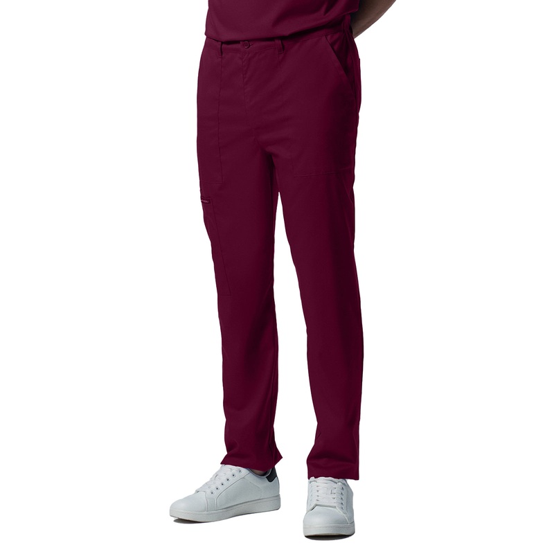 Men's 6-Pocket Zipper Fly Straight Leg Pant - LB408 - Wine