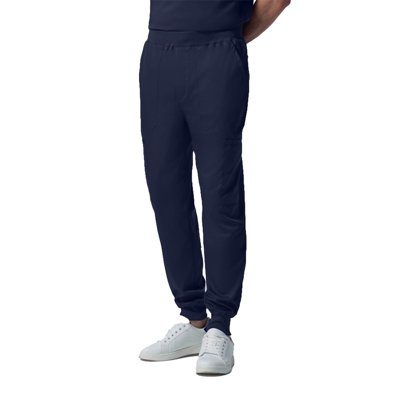 Men's 7-Pocket Mid-Rise Rib-Knit Elastic Waist Jogger Pant - LB407 - True Navy