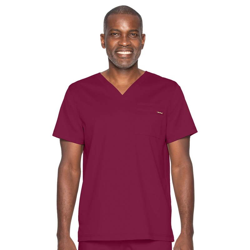 Unisex 2-Pocket Tuckable V-Neck Top - 4259 - Wine