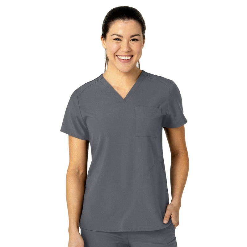 Women's Three-Pocket Flex-N-Reach V-Neck Top - 6045 - Pewter