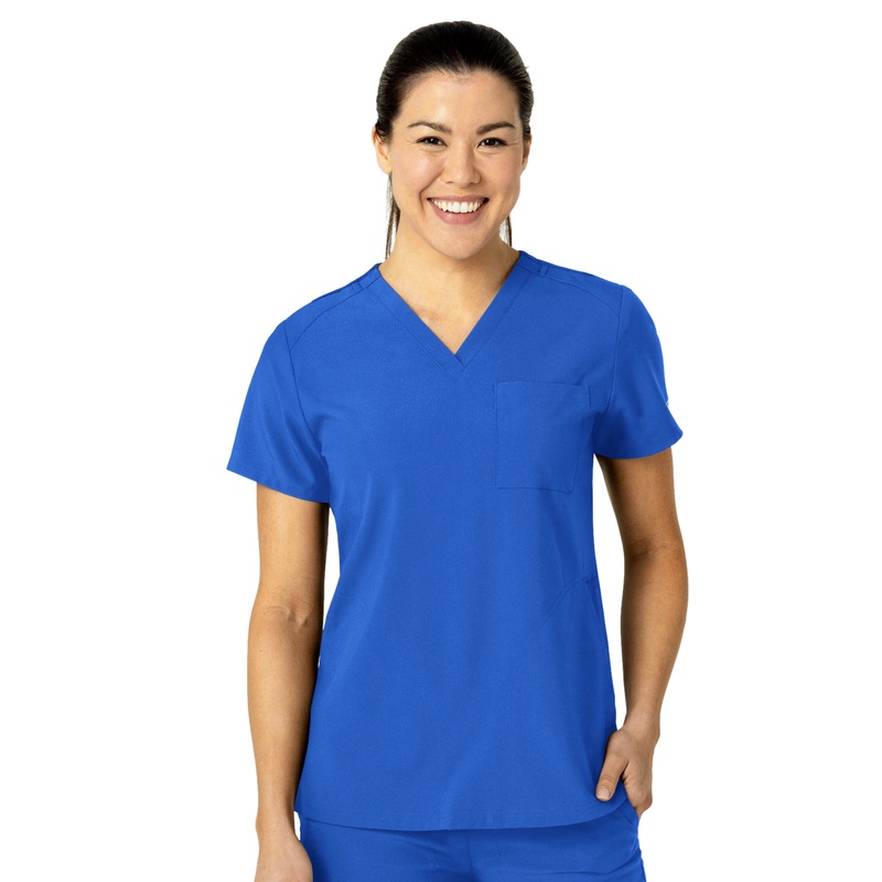 Women's Three-Pocket Flex-N-Reach V-Neck Top - 6045 - Royal
