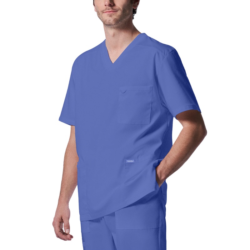 Men's 4-Pocket Back Yoke V-Neck Top - LT109 - Ceil