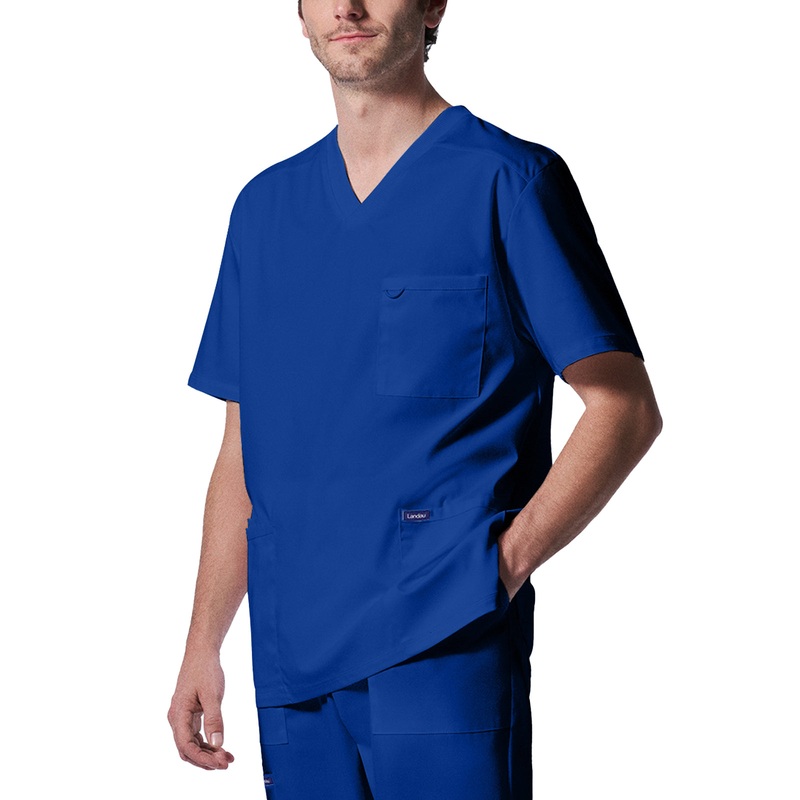 Men's 4-Pocket Back Yoke V-Neck Top - LT109 - Galaxy
