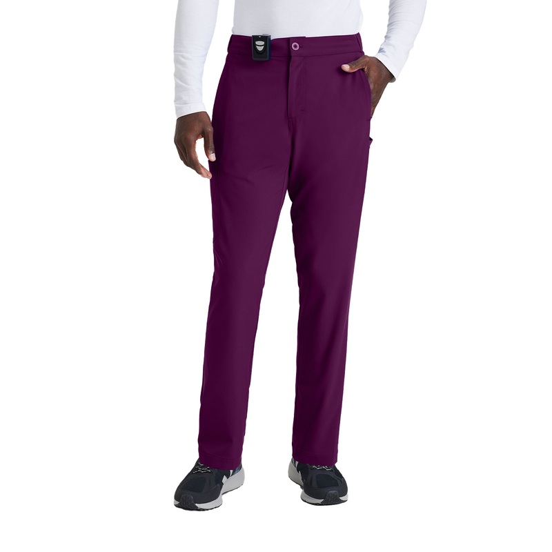 Men's 7 Pocket Button Slim Straight Pant - BUP628 - Wine