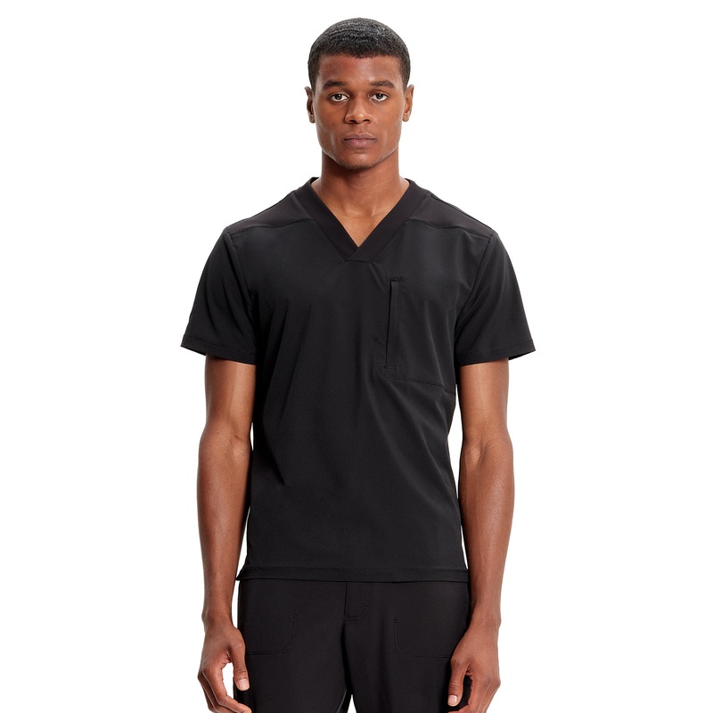 Men's V-Neck Top - IN700A - Black