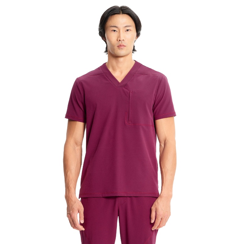 Men's V-Neck Top - IN700A - Wine