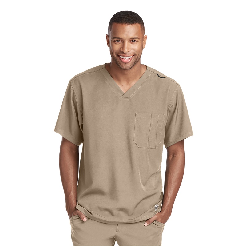 Men's Structure Crossover V-Neck Top - SK0112 - New Khaki