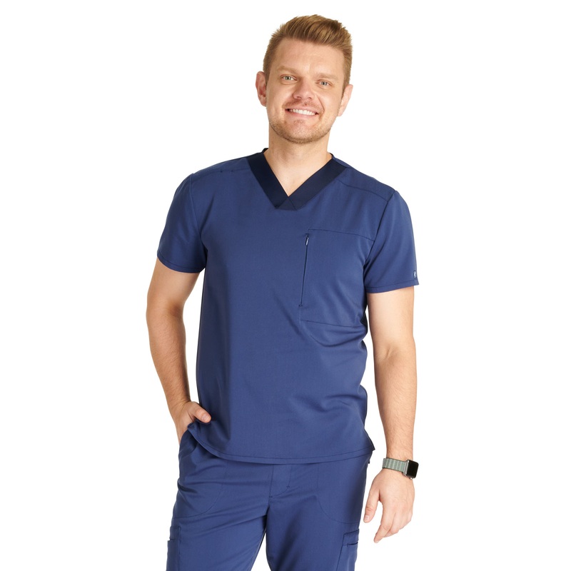 Men's V-Neck Top - CK718A - Navy